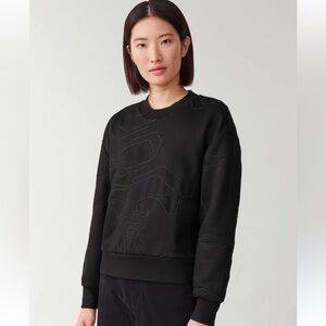 COS Embroidered Jumper in black